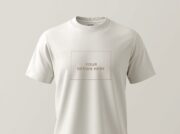 Plain cream t-shirt with design area placeholder