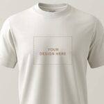 Premium natural cream heavyweight cotton t-shirt with YOUR DESIGN HERE placeholder for custom designs - PrintXYZ UK